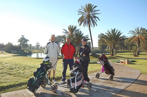 On tee, from SWEDEN, representing Easton Golf: Göran,Mats and Viktoria.