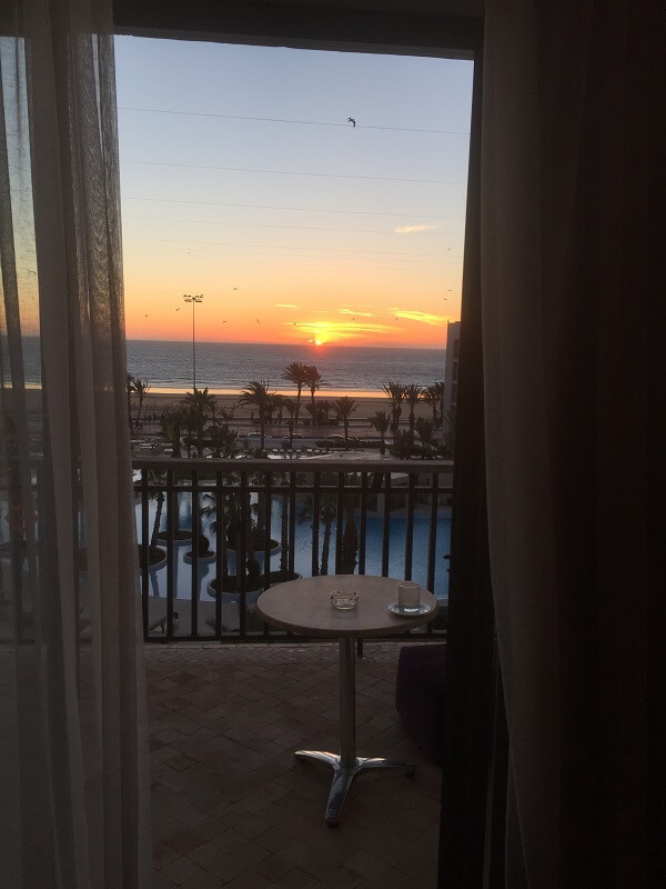 Avslutar med en solnedgång från mitt "Room with a view" Over and out from Agadir - Håkan Eriksson, Easton Golfs utsände